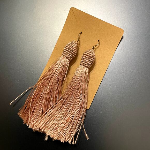 None and/or Unknown Jewelry - 4 for $20 SALE- Boho Rose Pink Tassel Dangly Earrings